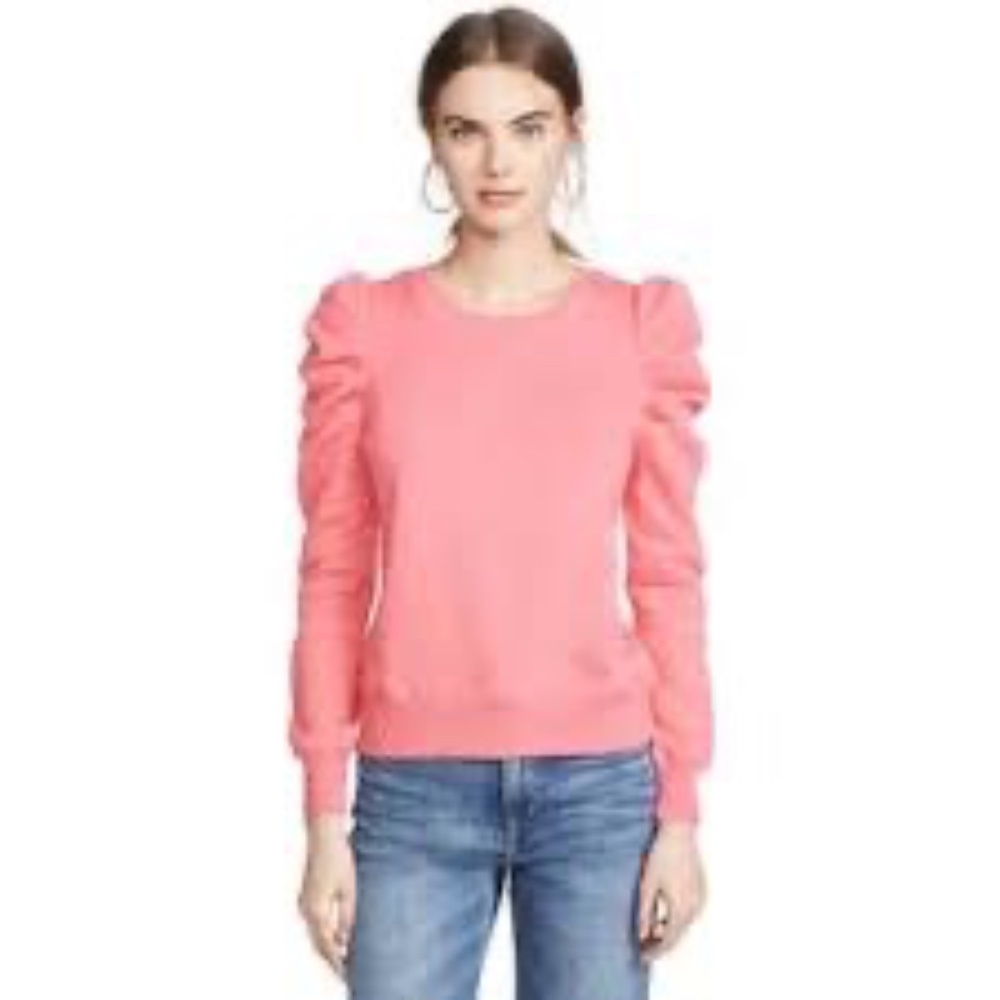 Rebecca Minkoff Janie Blush Pink Puff Sleeve Sweatshirt Sz XS